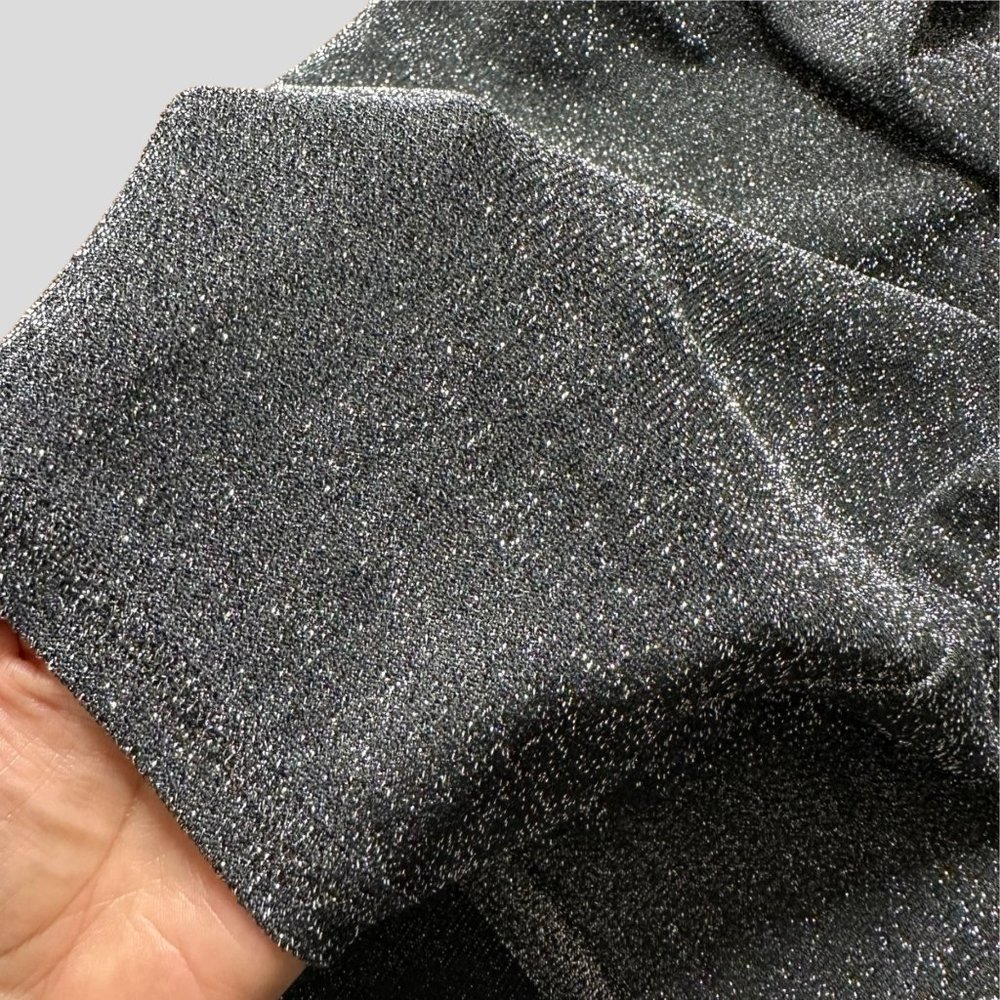 Womens Pencil Dress Glitter Black Size XL Knee Length Stretch Strappy Sleeve - Picture 15 of 16